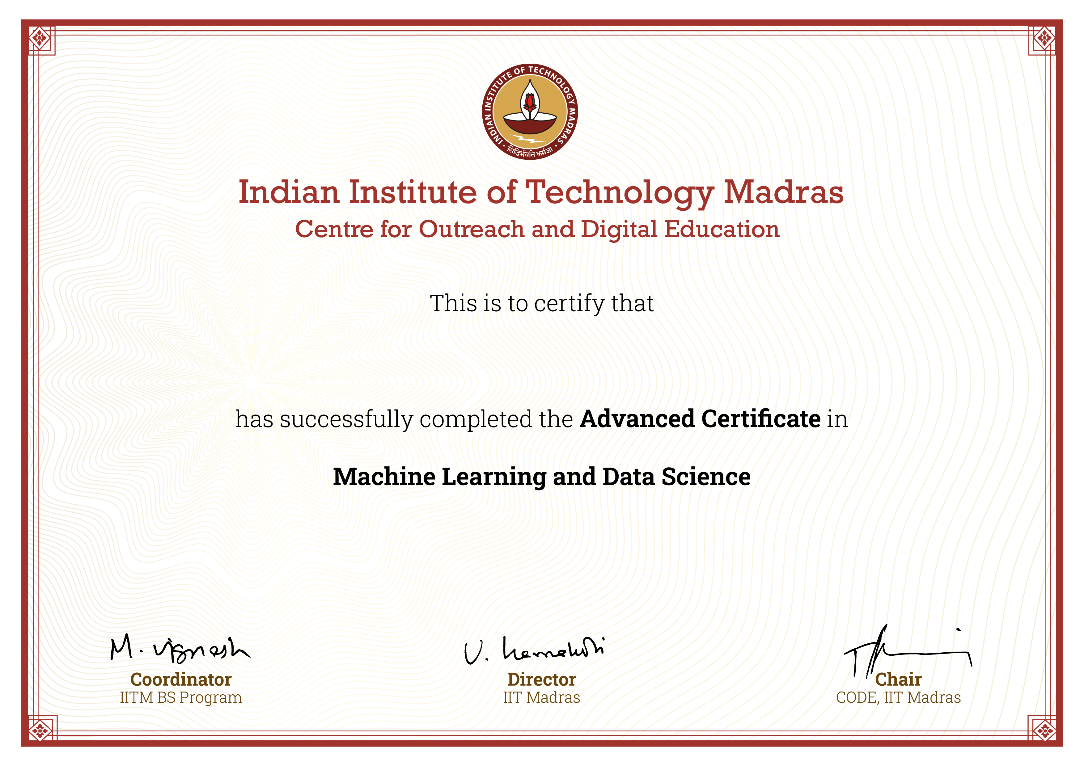 Advanced Certificate in AI & ML