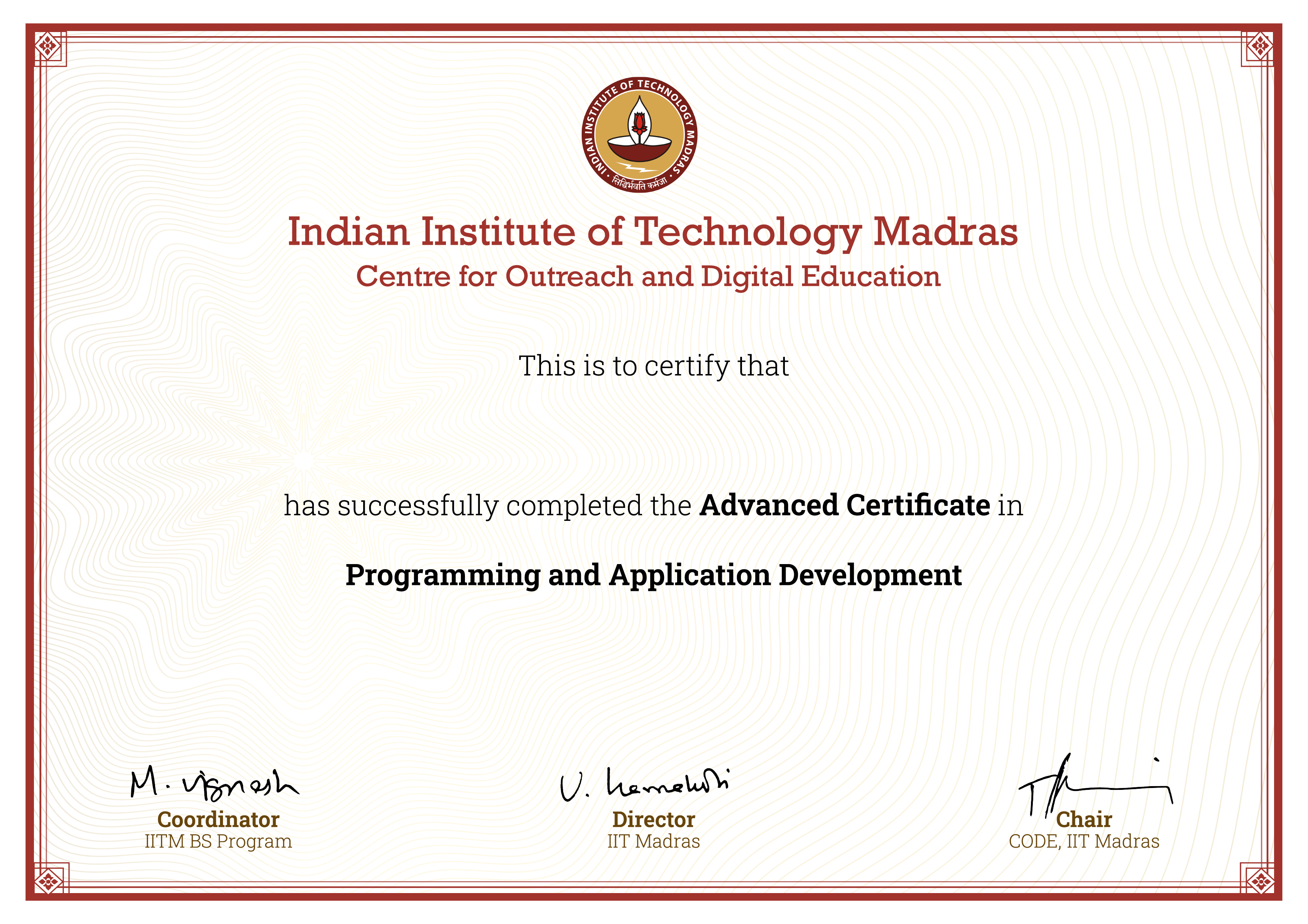 Advanced Certificate in Programming