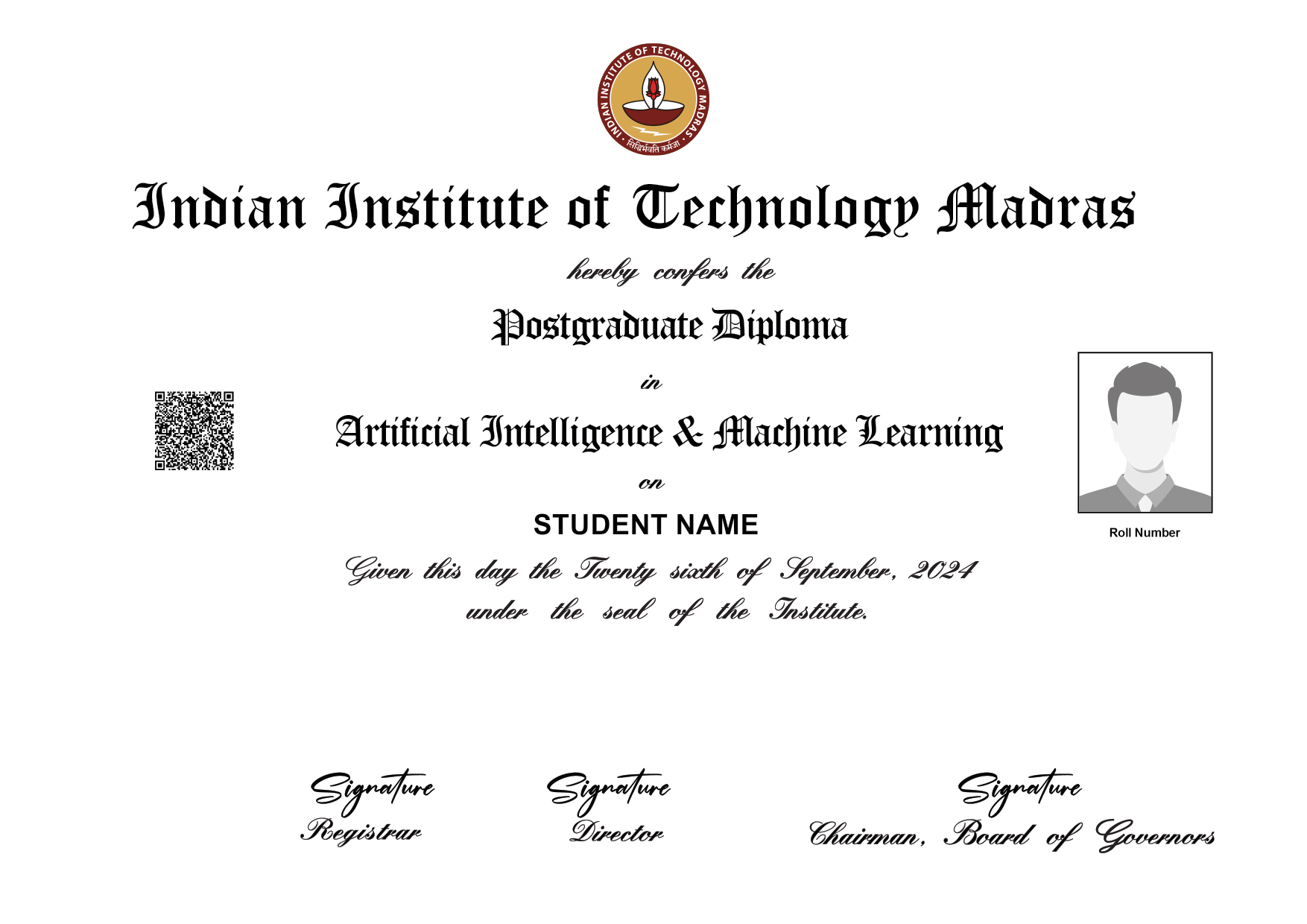PG Diploma Certificate